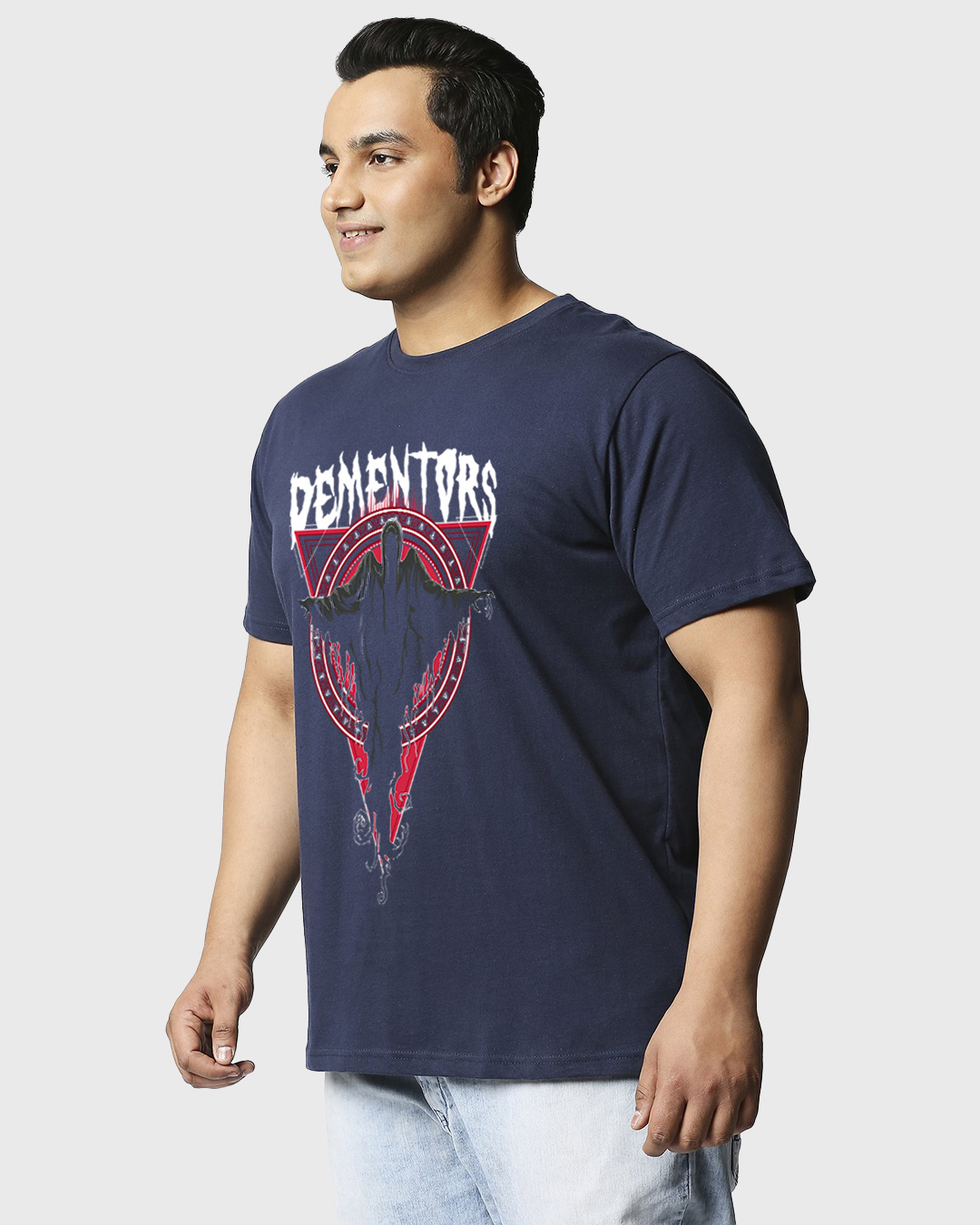 Shop Men's Blue Dementors Graphic Printed Plus Size T-shirt-Back