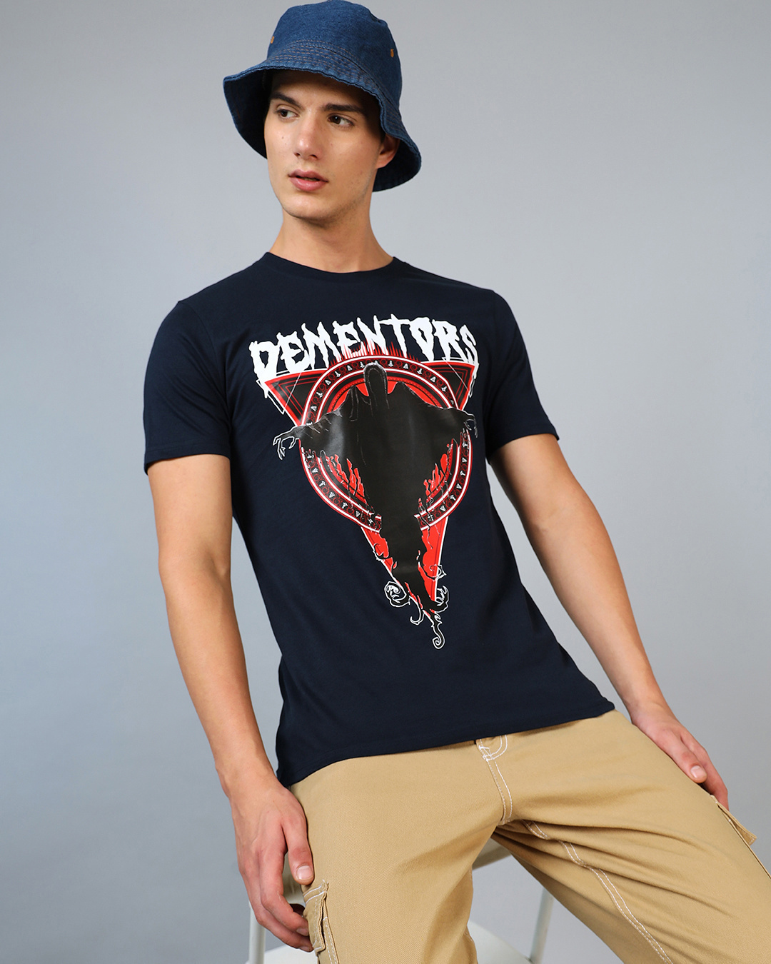 Shop Men's Blue Dementors Graphic Printed T-shirt-Back