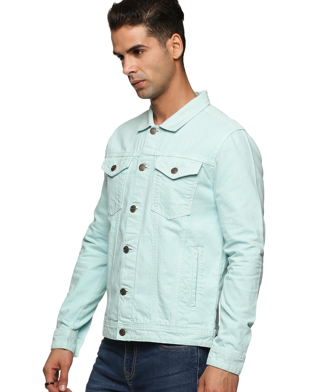 Shop Men's Blue Denim Jacket-Back