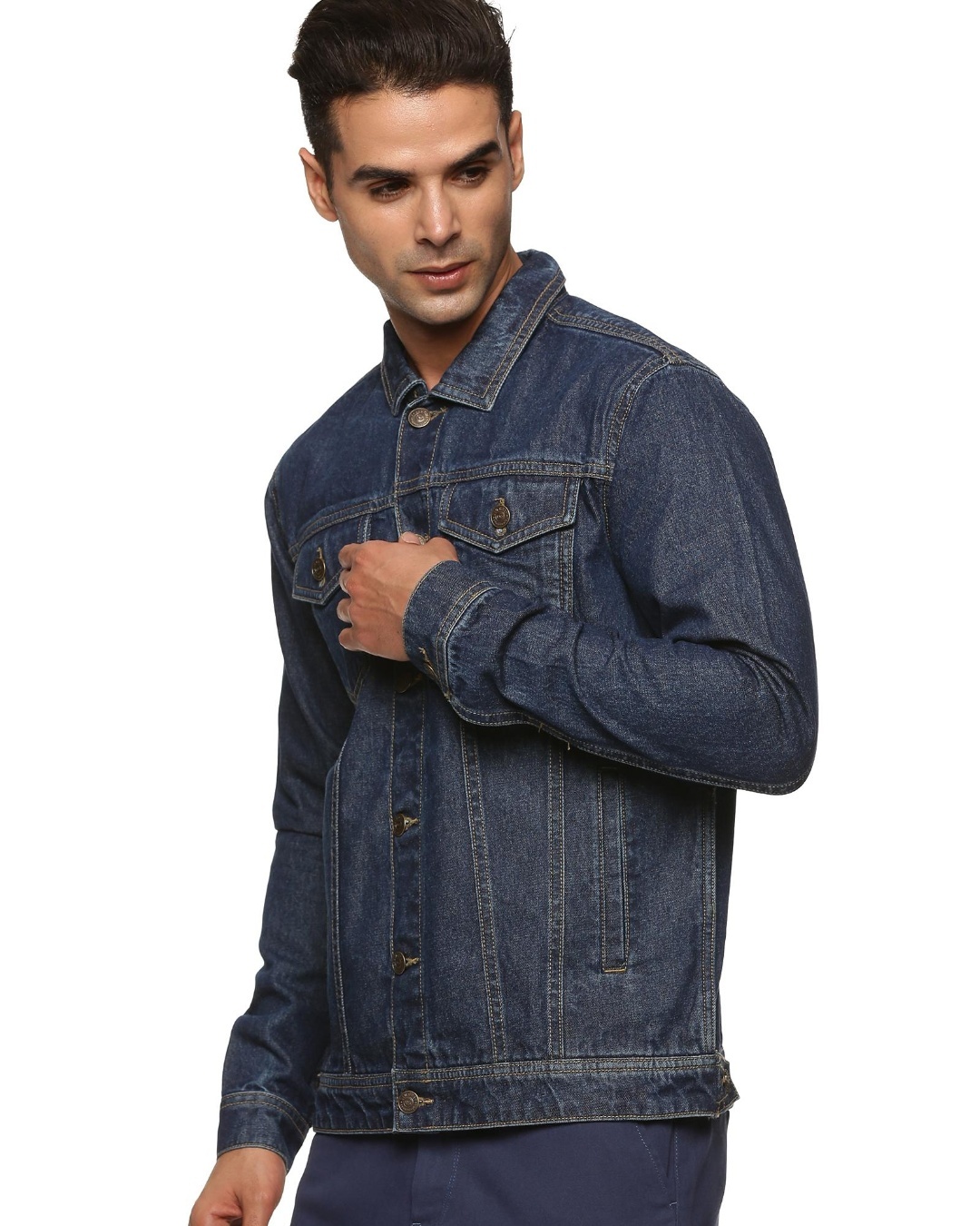 Shop Men's Blue Denim Jacket-Back