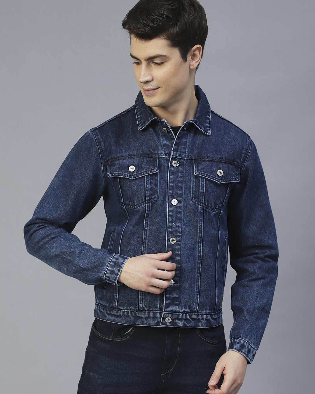 Buy Men's Blue Denim Jacket Online at Bewakoof