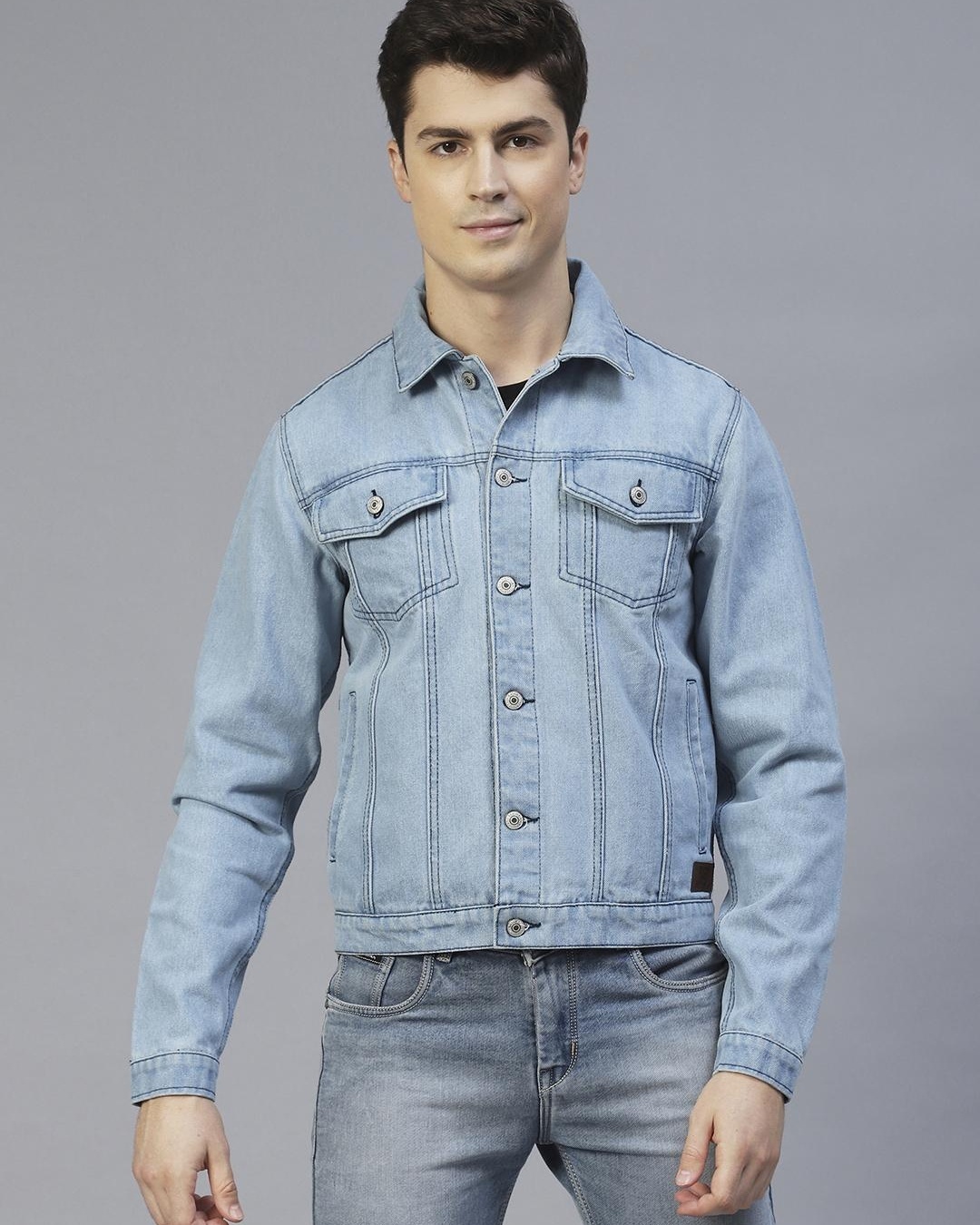 Buy Men's Blue Denim Jacket Online at Bewakoof