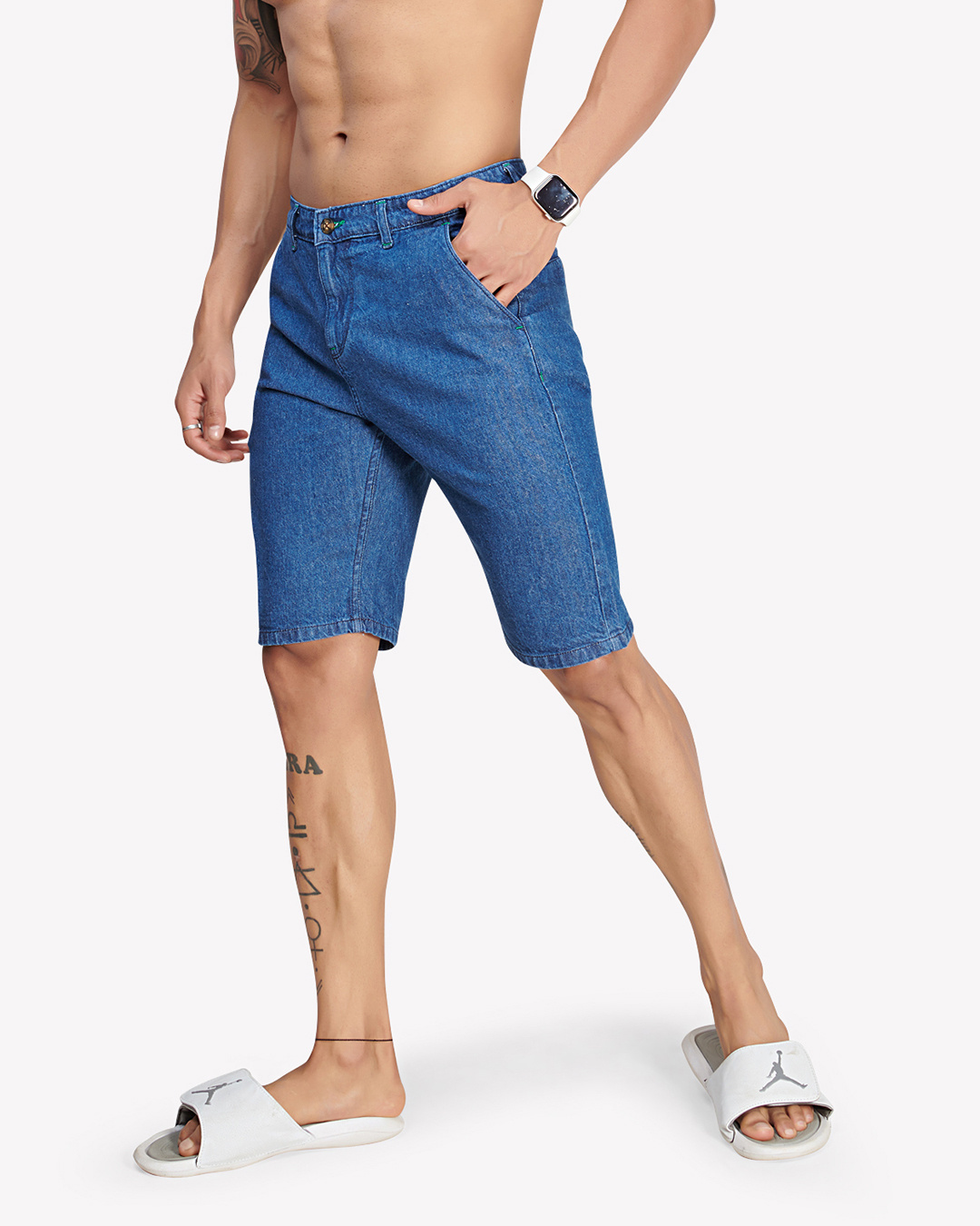 Buy Men's Blue Denim Shorts for Men Blue Online at Bewakoof
