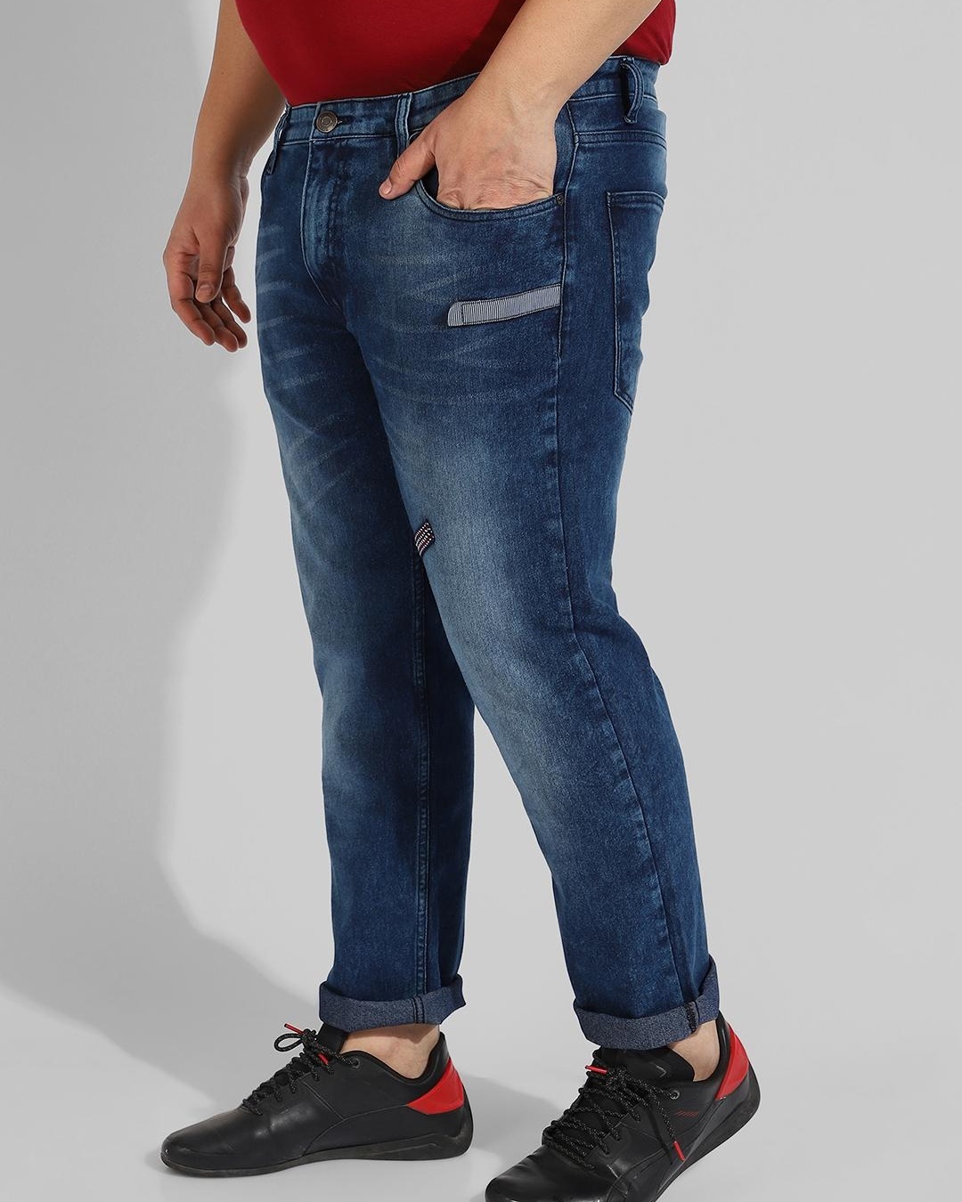 Buy Men's Blue Distressed Jeans Online at Bewakoof