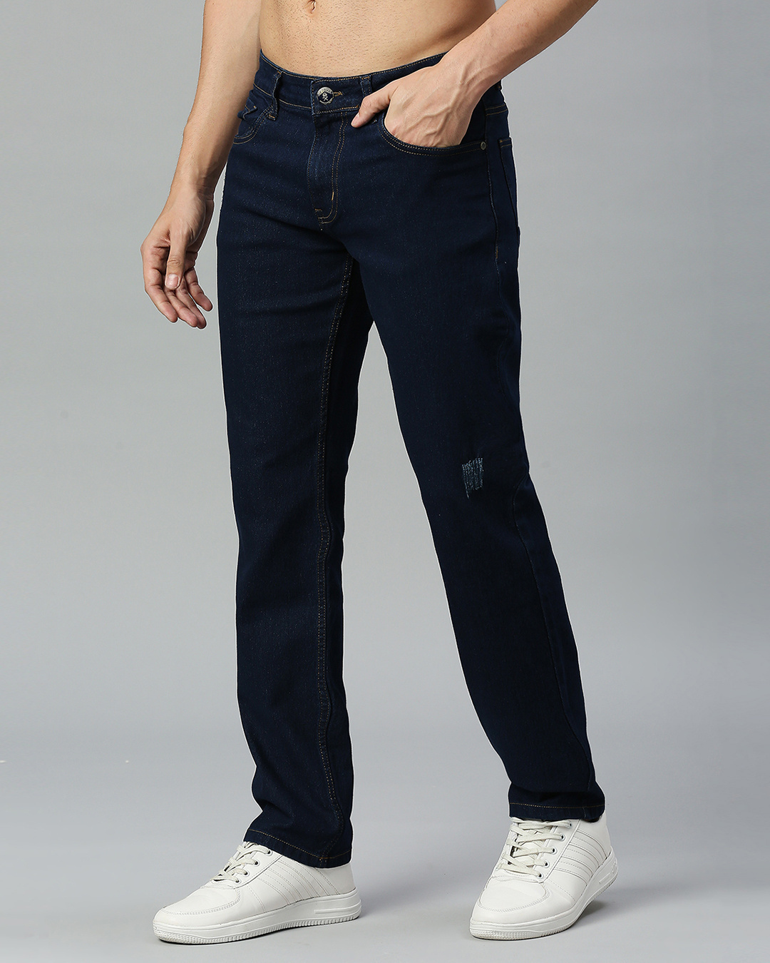 Buy Men's Blue Distressed Jeans Online at Bewakoof