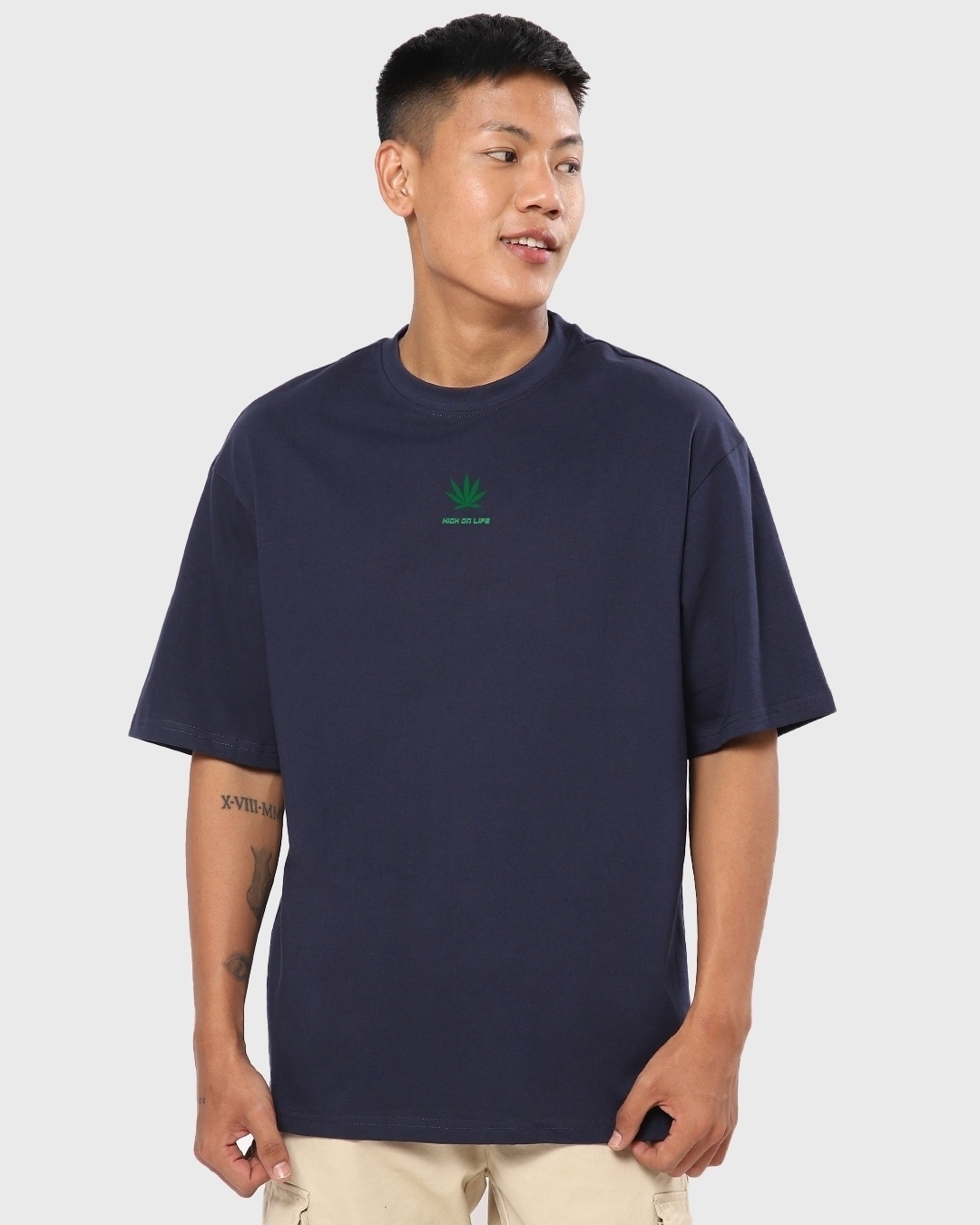 Shop Men's Blue Dope AF Typography Oversized T-shirt-Back