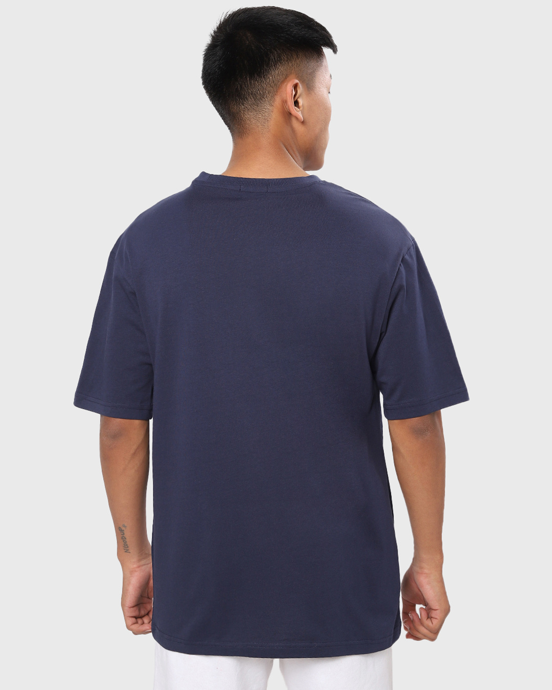 Shop Men's Blue Emotions Of PO Graphic Printed Oversized T-shirt-Back