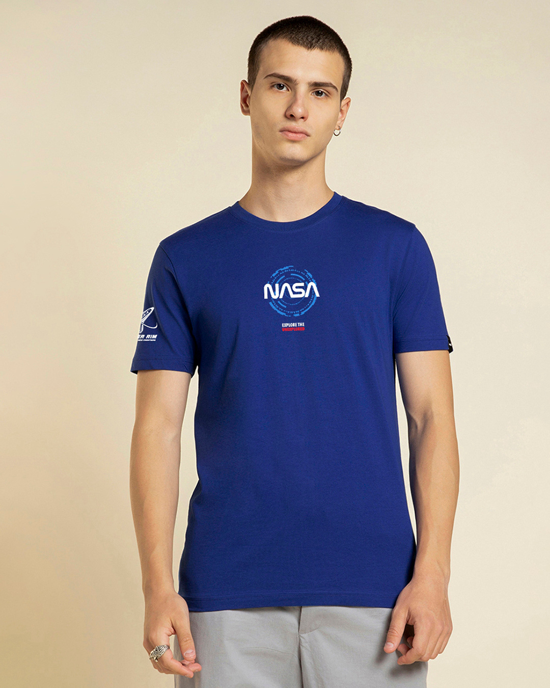 Shop Men's Blue Explorer NASA Graphic Printed T-shirt-Back