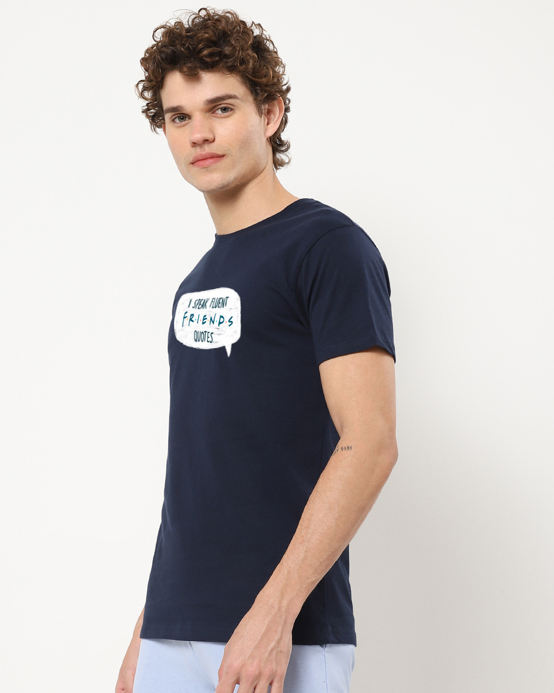 Shop Men's Blue Forever Friends Graphic Printed T-shirt-Back