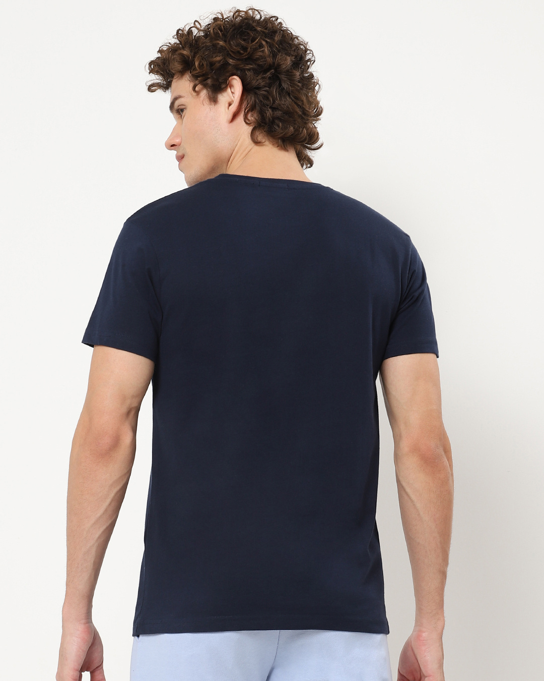 Shop Men's Blue Foster Peace Typography T-shirt-Back