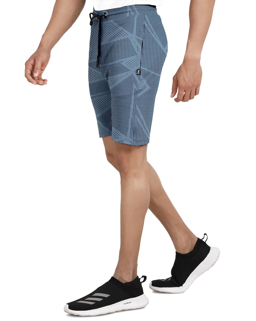 Buy Men S Blue Geometric Printed Shorts Online At Bewakoof