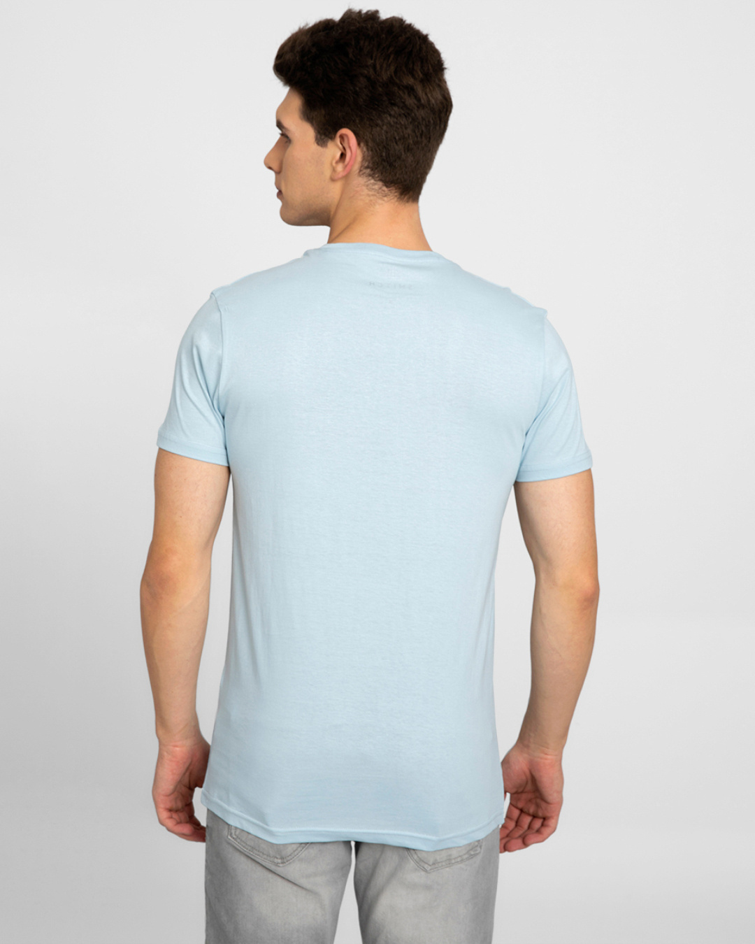 Shop Men's Blue Go with the Flow Typography Slim Fit T-shirt-Back