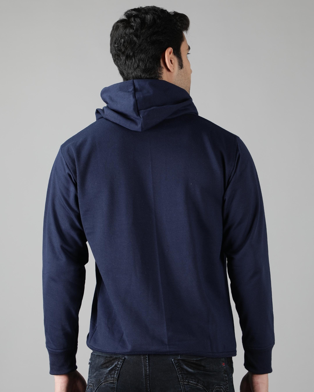 Shop Men's Blue Skeleton Graphic Printed Hoodie-Back