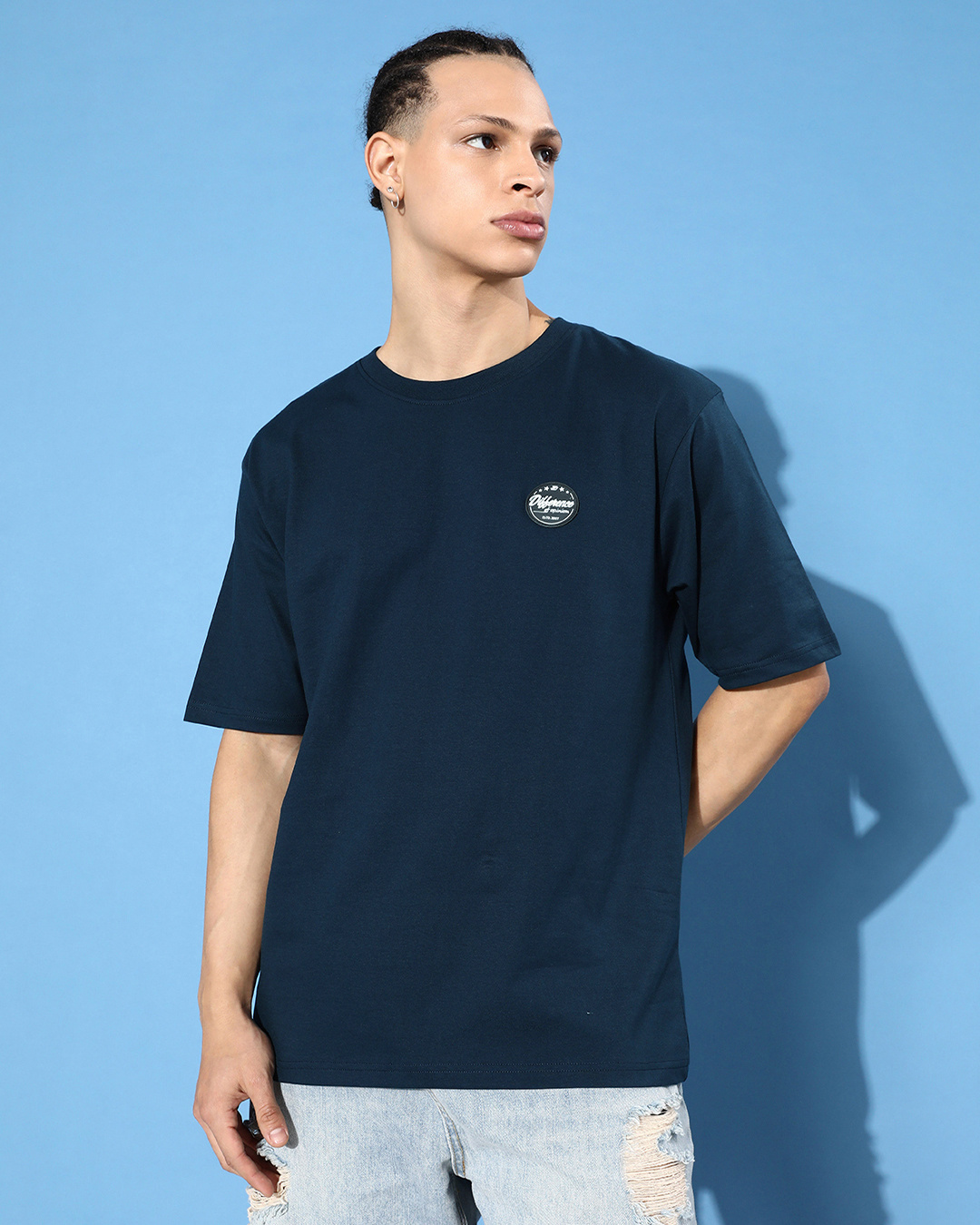 Buy Men's Blue Graphic Printed Oversized T Shirt For Men Blue Online At