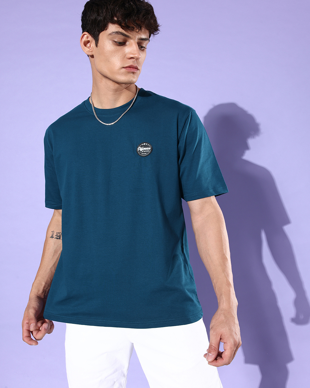 Buy Men's Blue Graphic Printed Oversized T-shirt Online at Bewakoof
