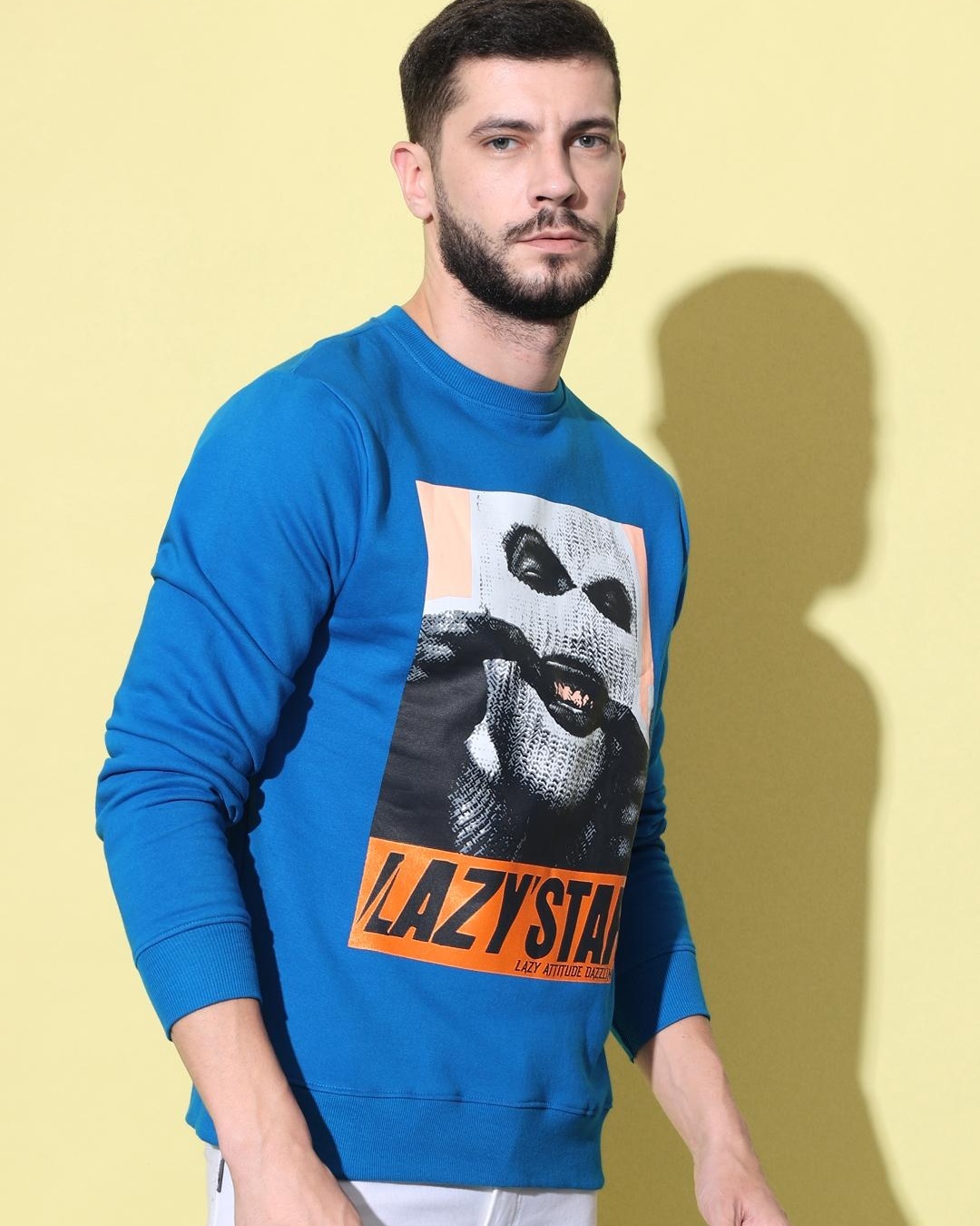 Shop Men's Blue Graphic Printed Sweatshirt-Back