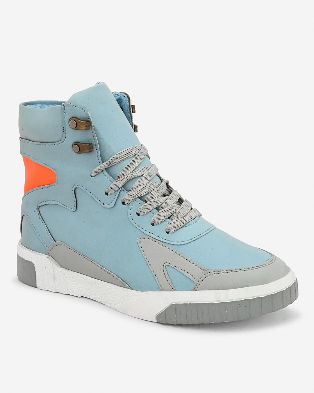 Bloc High-Top Sneaker in Denim Blue