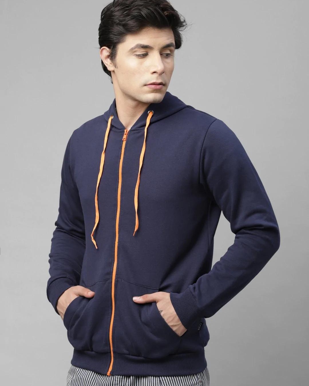 Buy Men's Blue Hoodie Jacket Online at Bewakoof