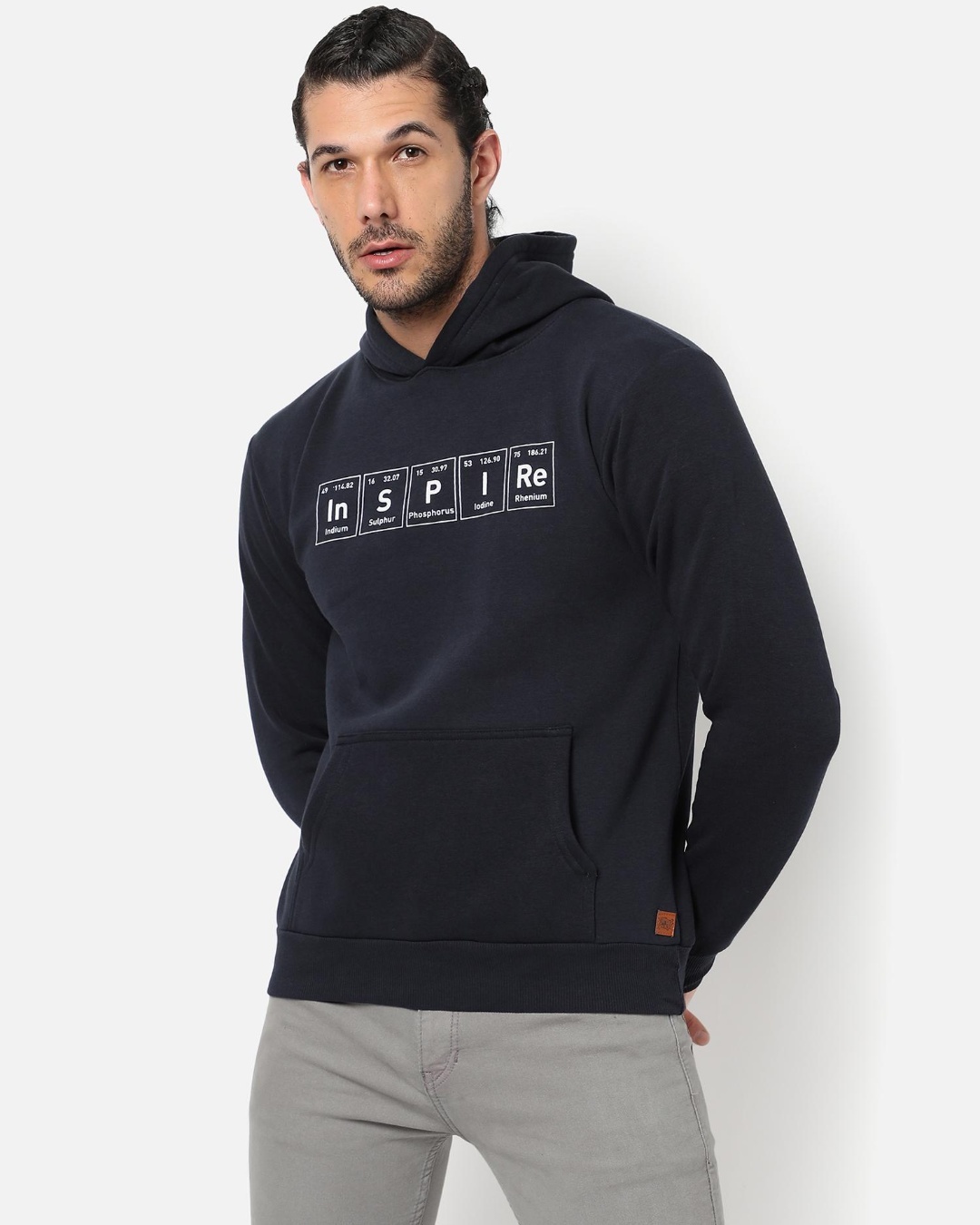 Buy Men's Blue Inspire Typography Hooded Sweatshirt Online at Bewakoof