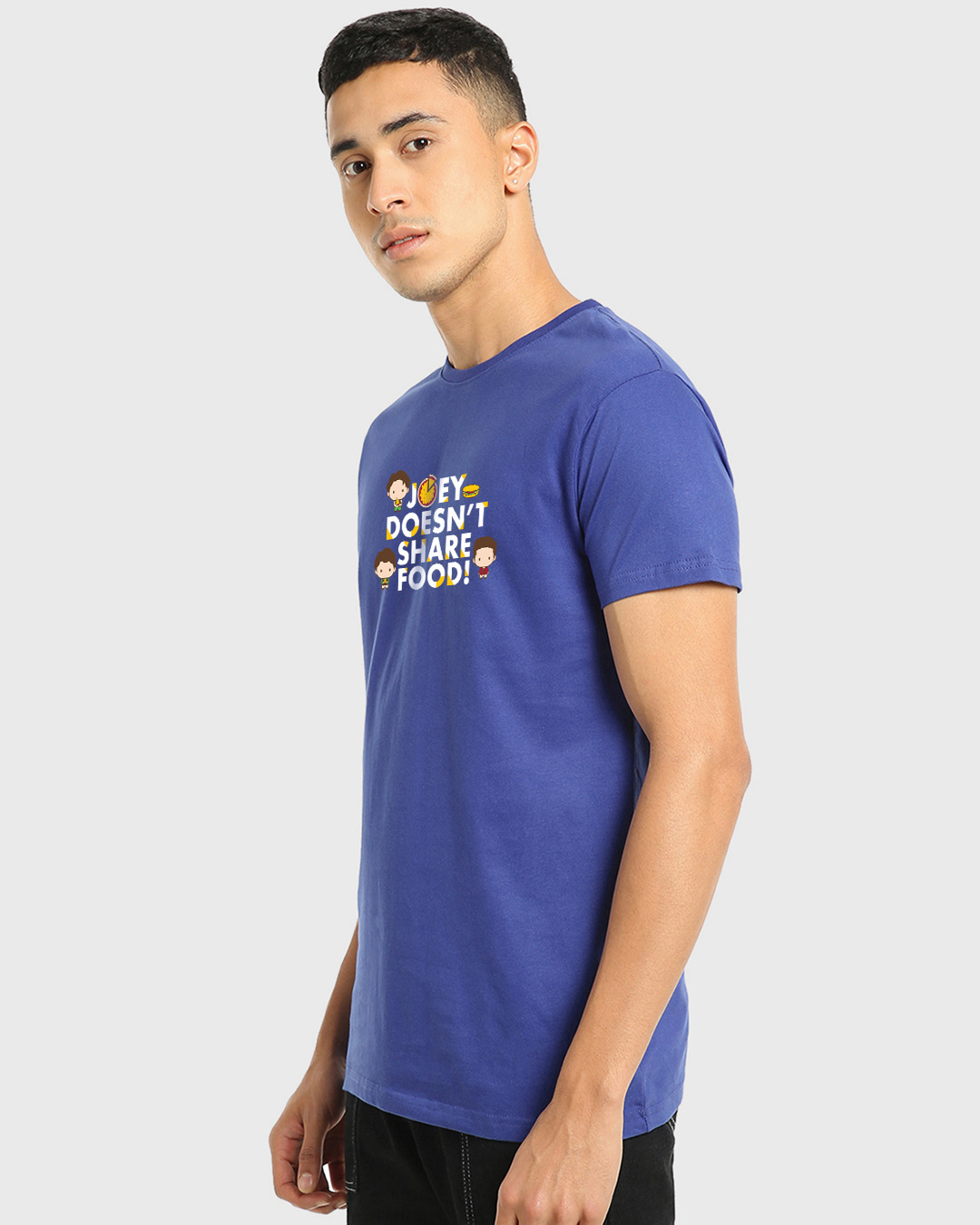 Shop Men's Blue Joey Doesn't Share Food Graphic Printed T-shirt-Back
