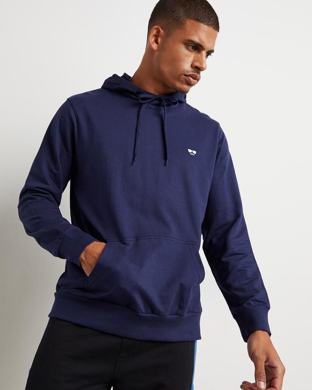 Buy Men's Blue Kangaroo Pockets Hoodie for Men Blue Online at Bewakoof