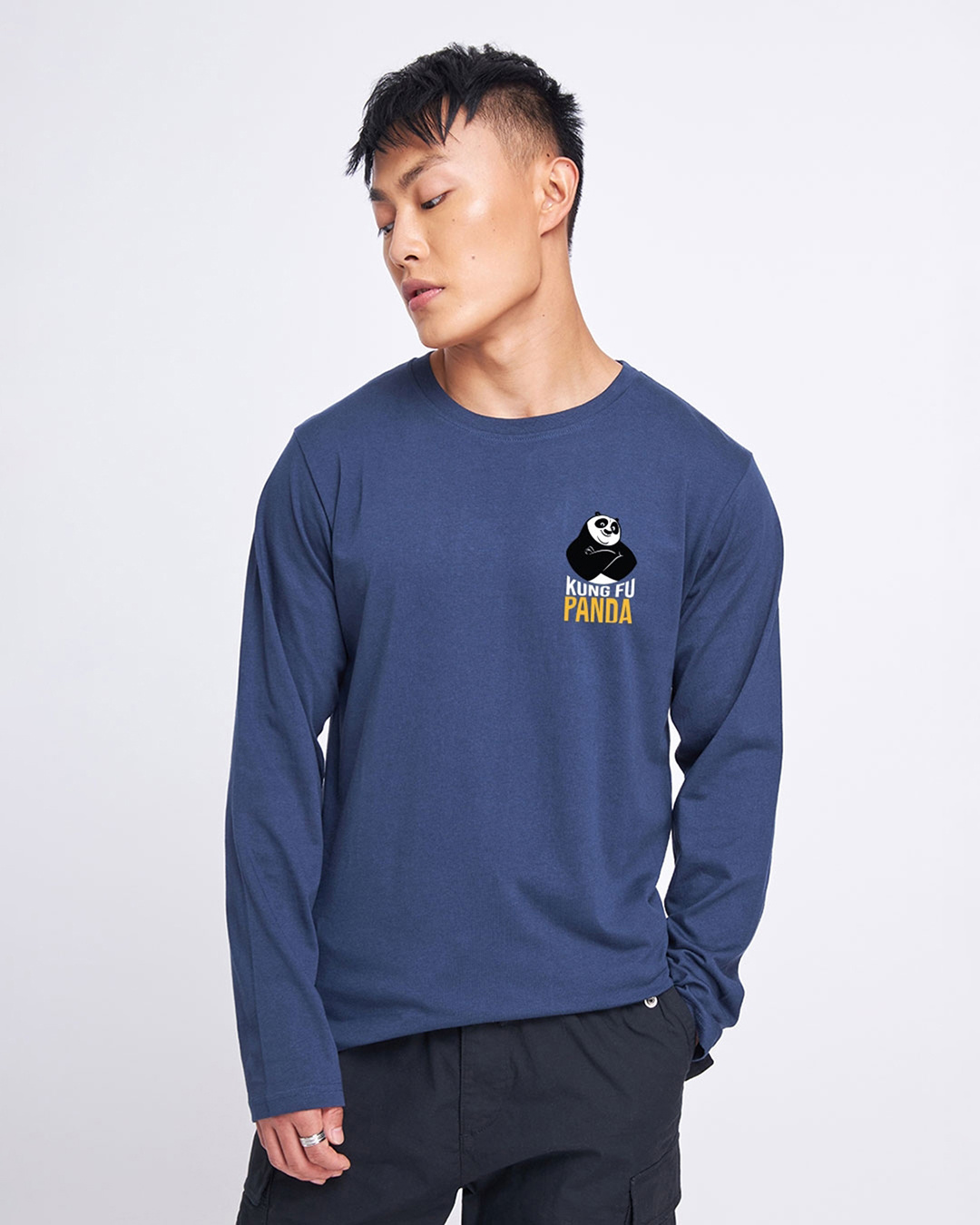 Shop Men's Blue Kung Fu Panda Graphic Printed T-shirt-Back