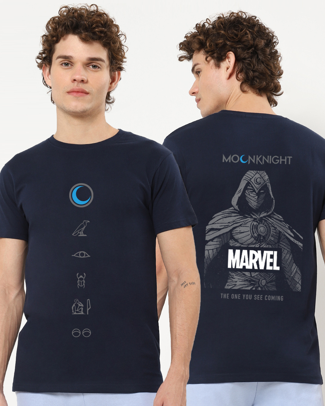 Buy Men's Blue Marvel Moon Knight Graphic Printed T-shirt for Men ...