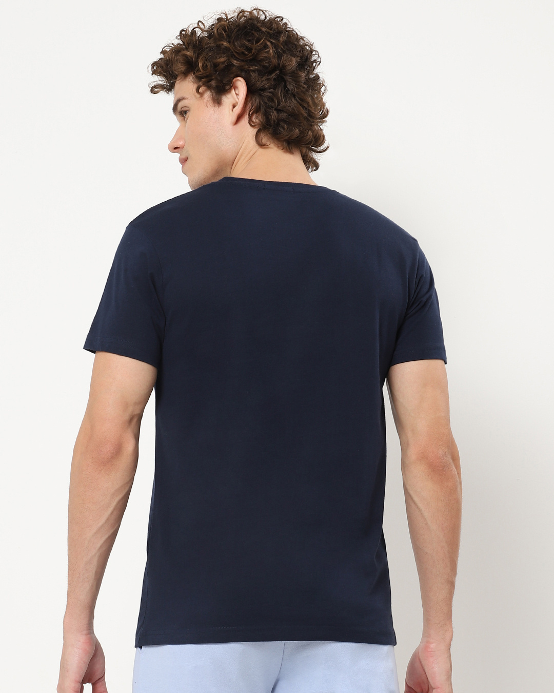 Shop Men's Blue Metaverse Graphic Printed T-shirt-Back