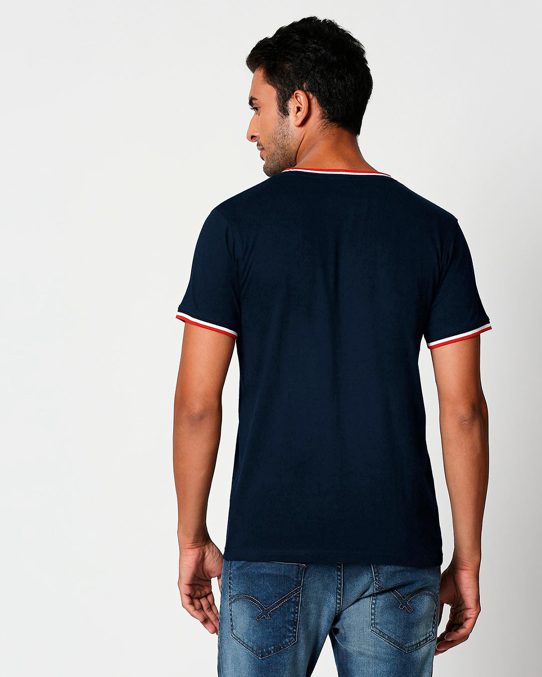 Shop Men's Blue Metaverse Graphic Printed T-shirt-Back