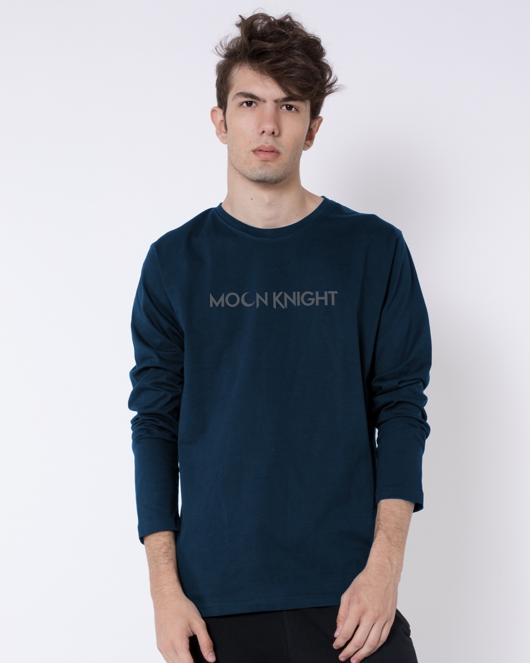Shop Men's Blue Moon Knight Typography T-shirt-Back