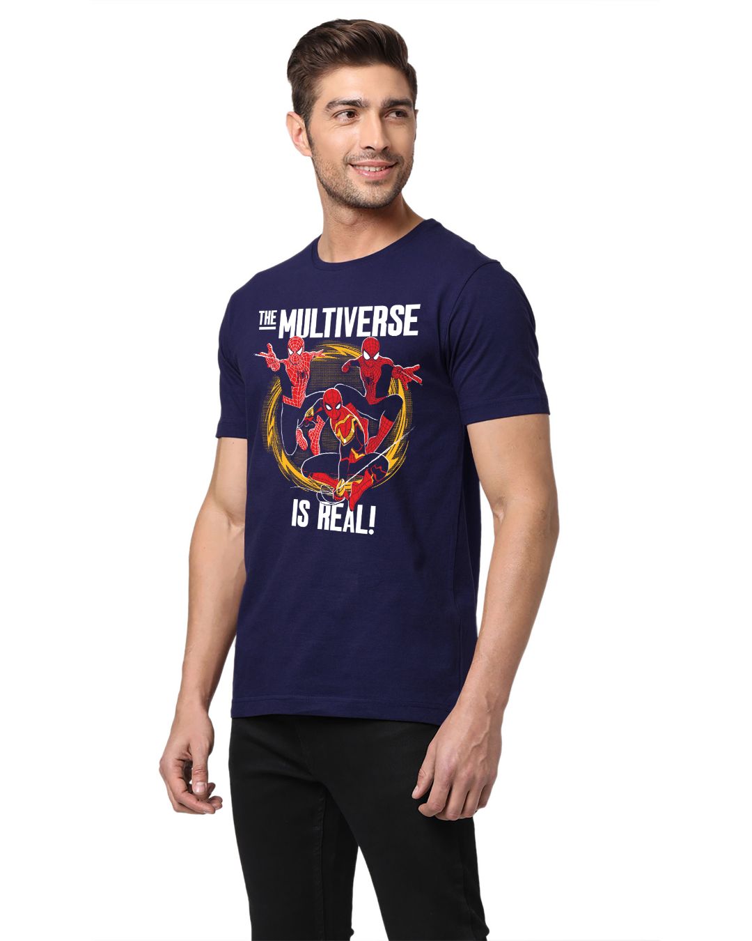 Shop Men's Blue Multiverse is Real Graphic Printed T-shirt-Back