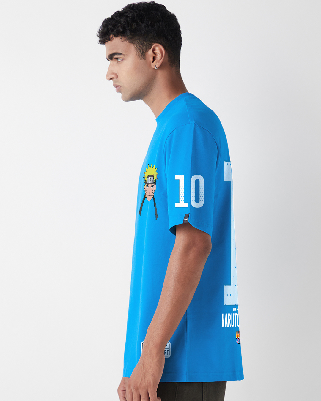 Shop Men's Blue Naruto Graphic Printed Oversized T-shirt-Back