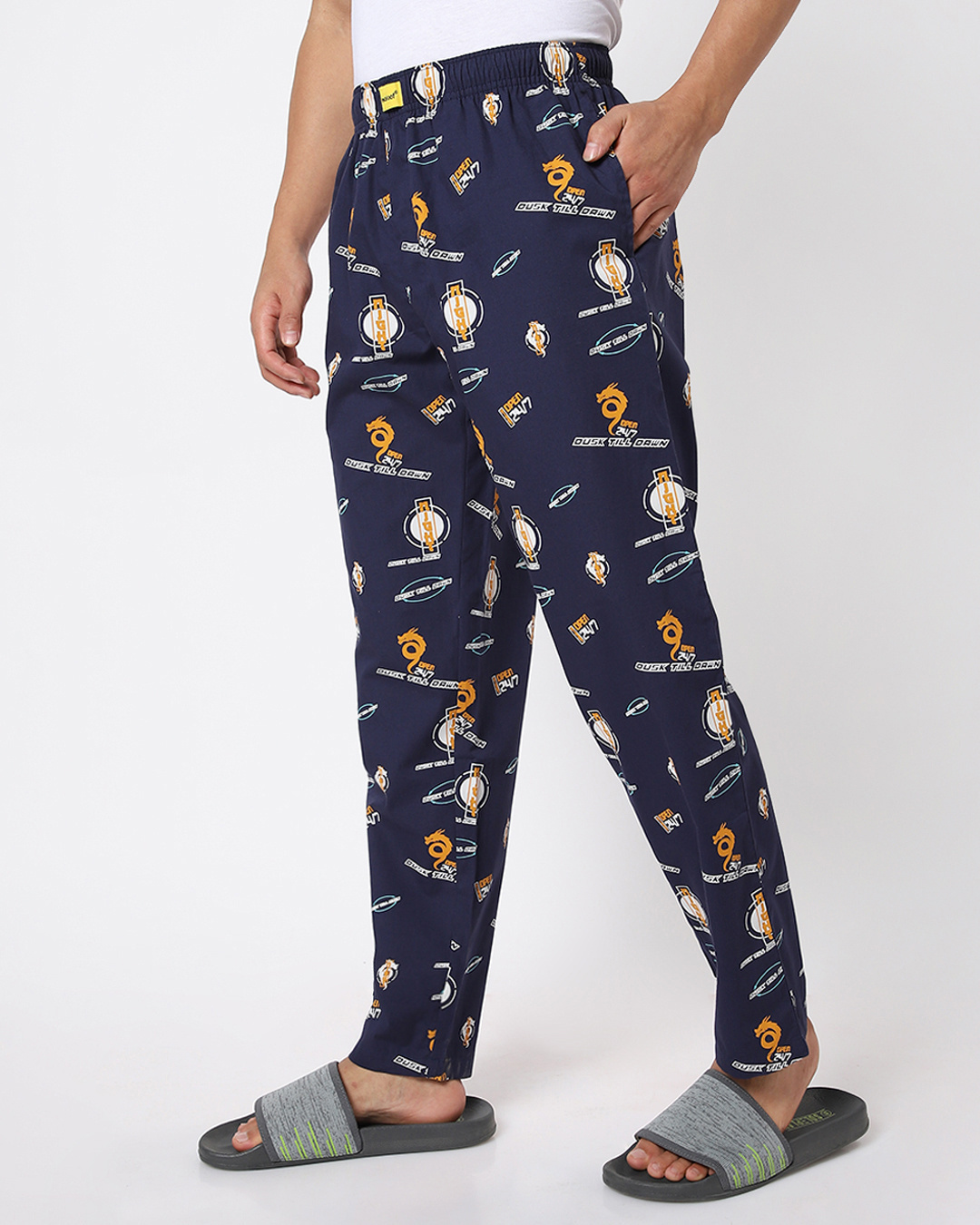 Shop Men's Blue Night Dragon All Over Printed Pyjamas-Back