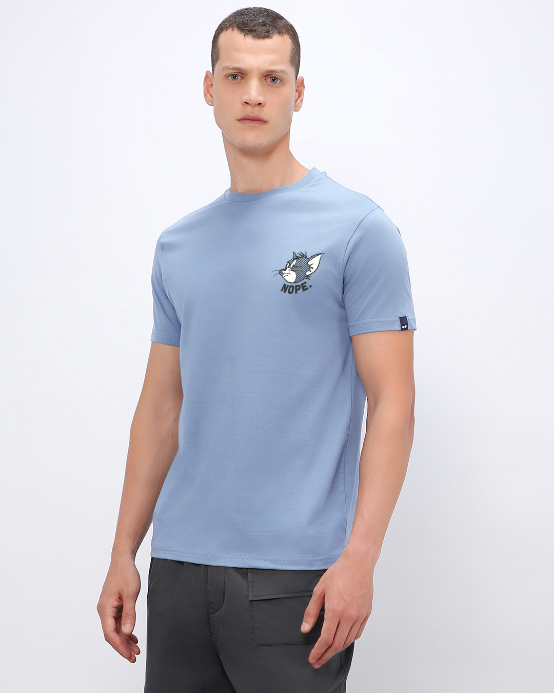 Shop Men's Blue Nope Graphic Printed T-shirt-Back