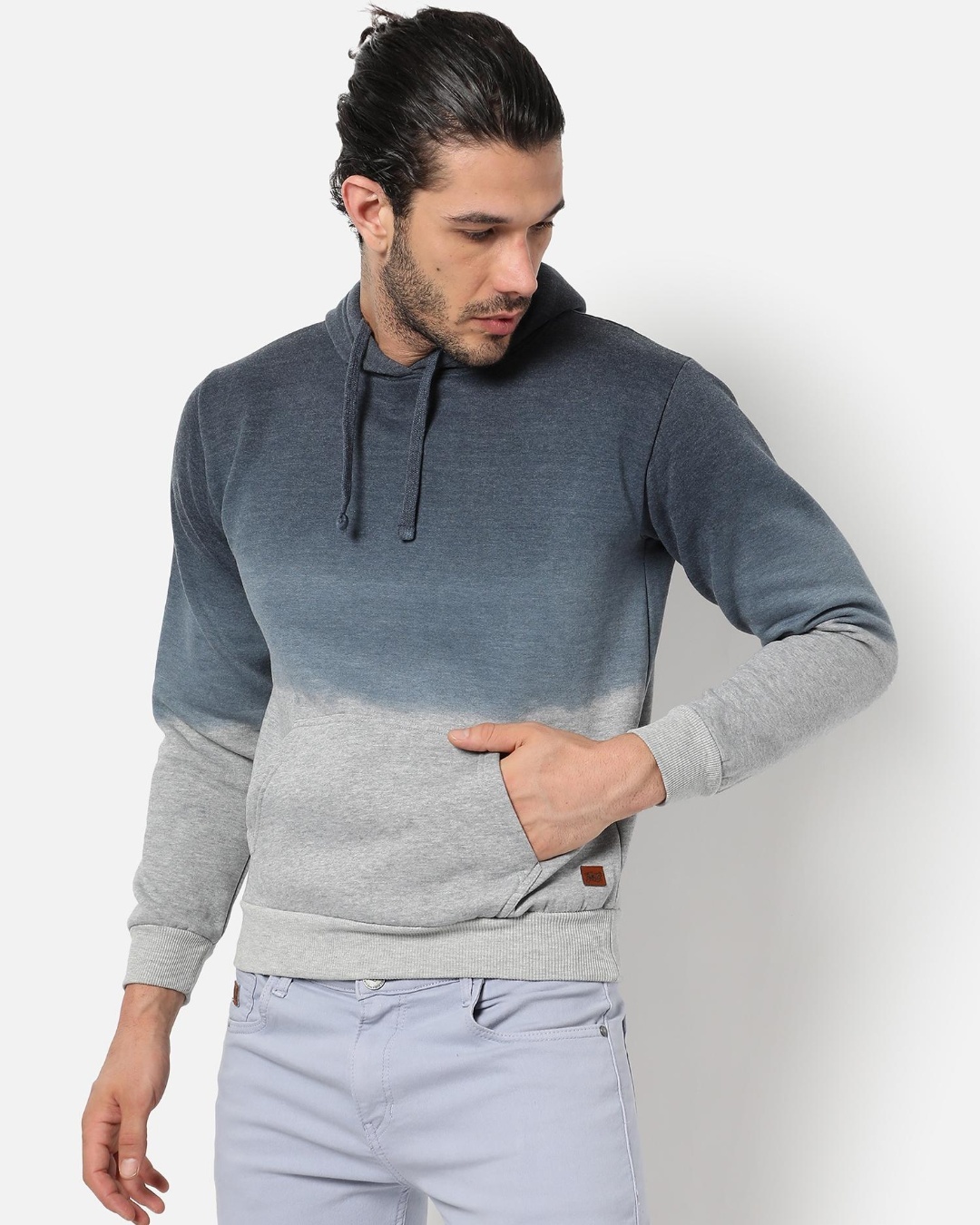 Buy Men's Blue Ombre Hooded Sweatshirt Online at Bewakoof