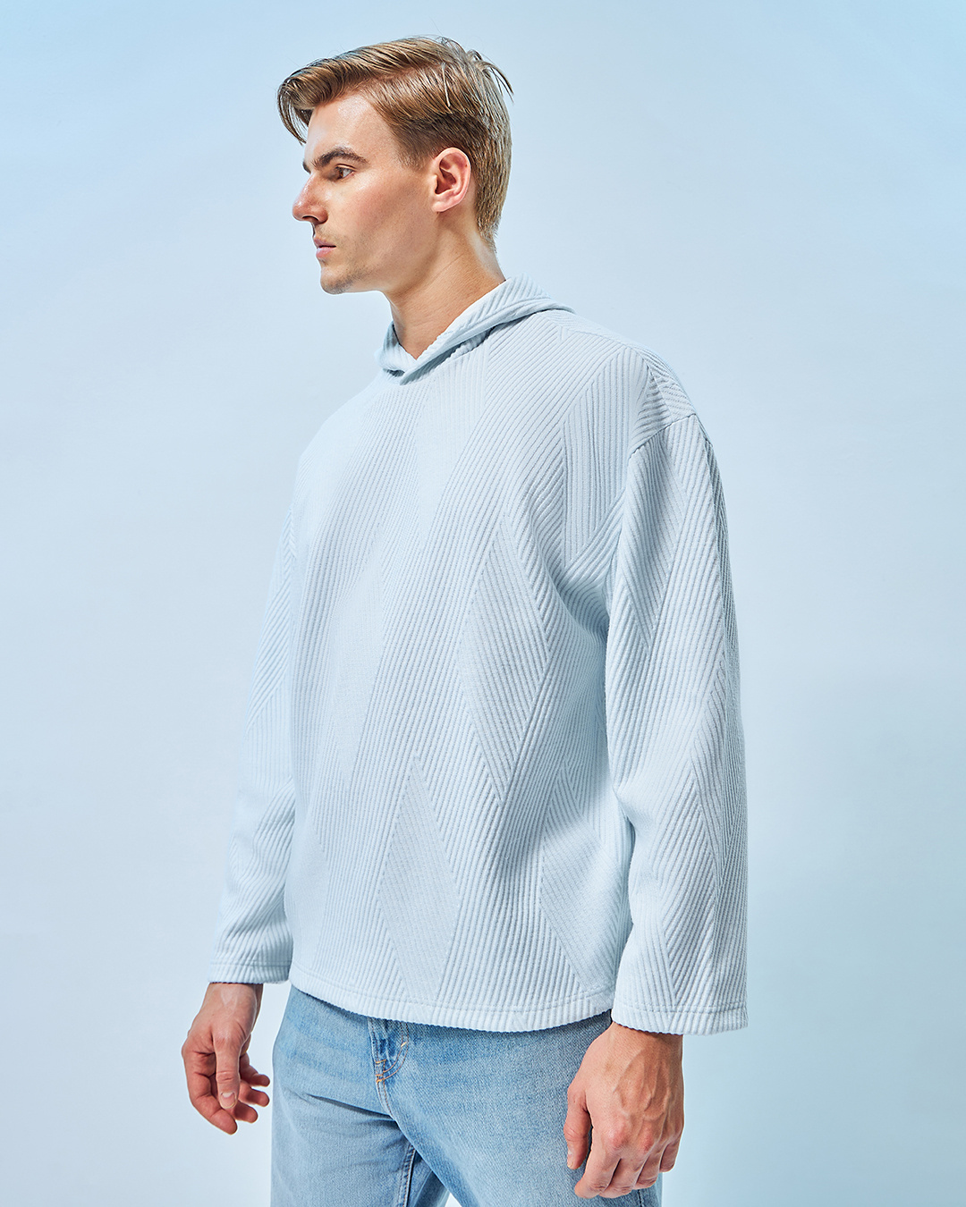 Buy Men's Blue Oversized Sweatshirt Online at Bewakoof