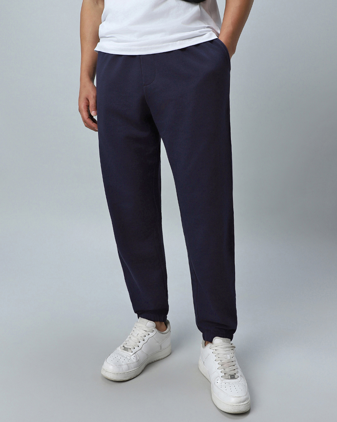 Shop Men's Blue Oversized Joggers-Back