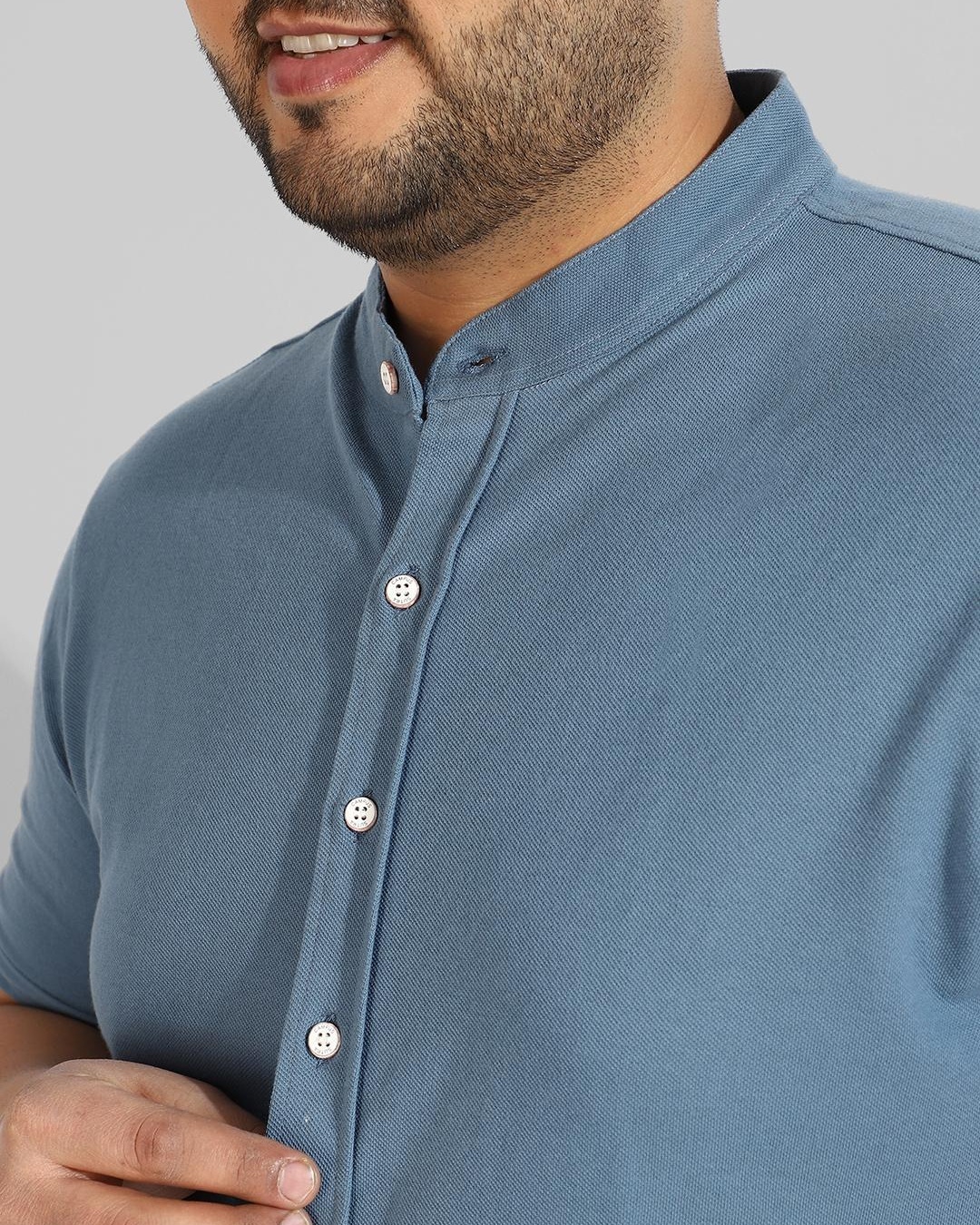 Shop Men's Blue Plus Size Shirt-Back