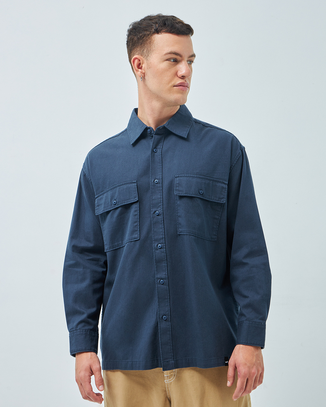Shop Men's Blue Oversized Shirt-Back