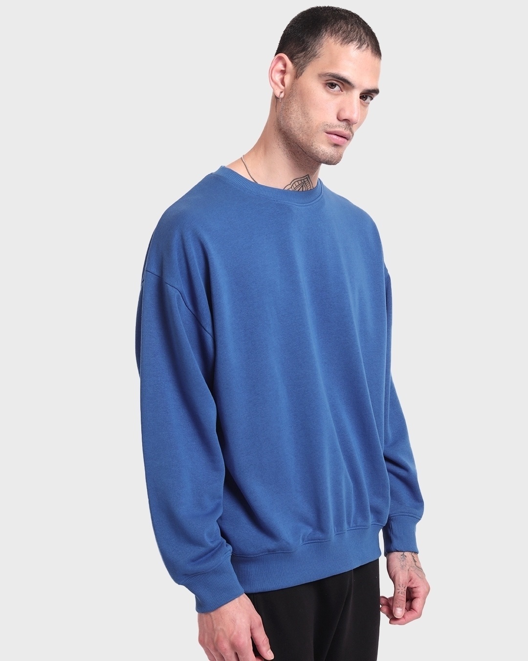 Shop Men's Blue Oversized Sweatshirt-Back
