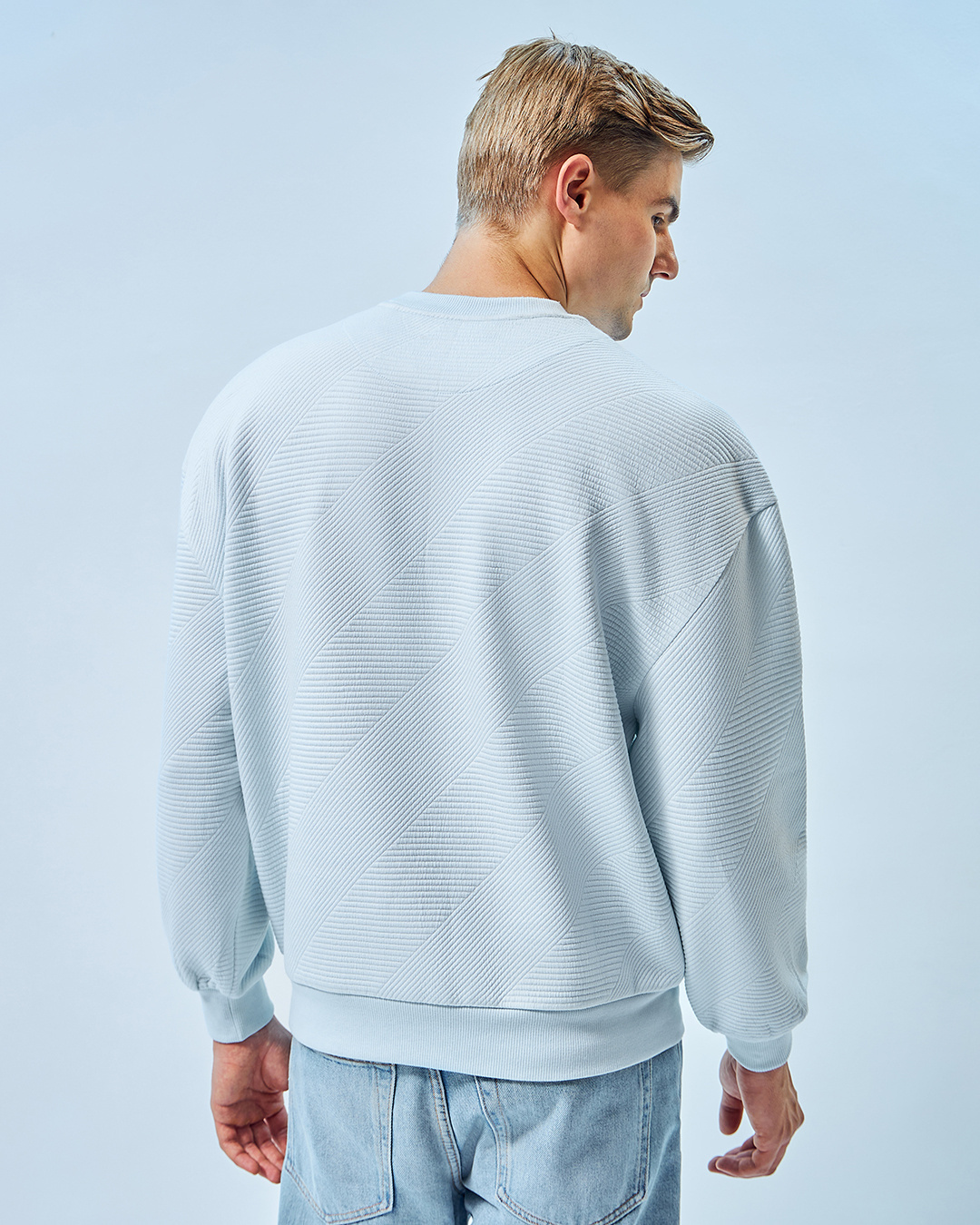 Buy Men's Blue Oversized Sweatshirt Online at Bewakoof