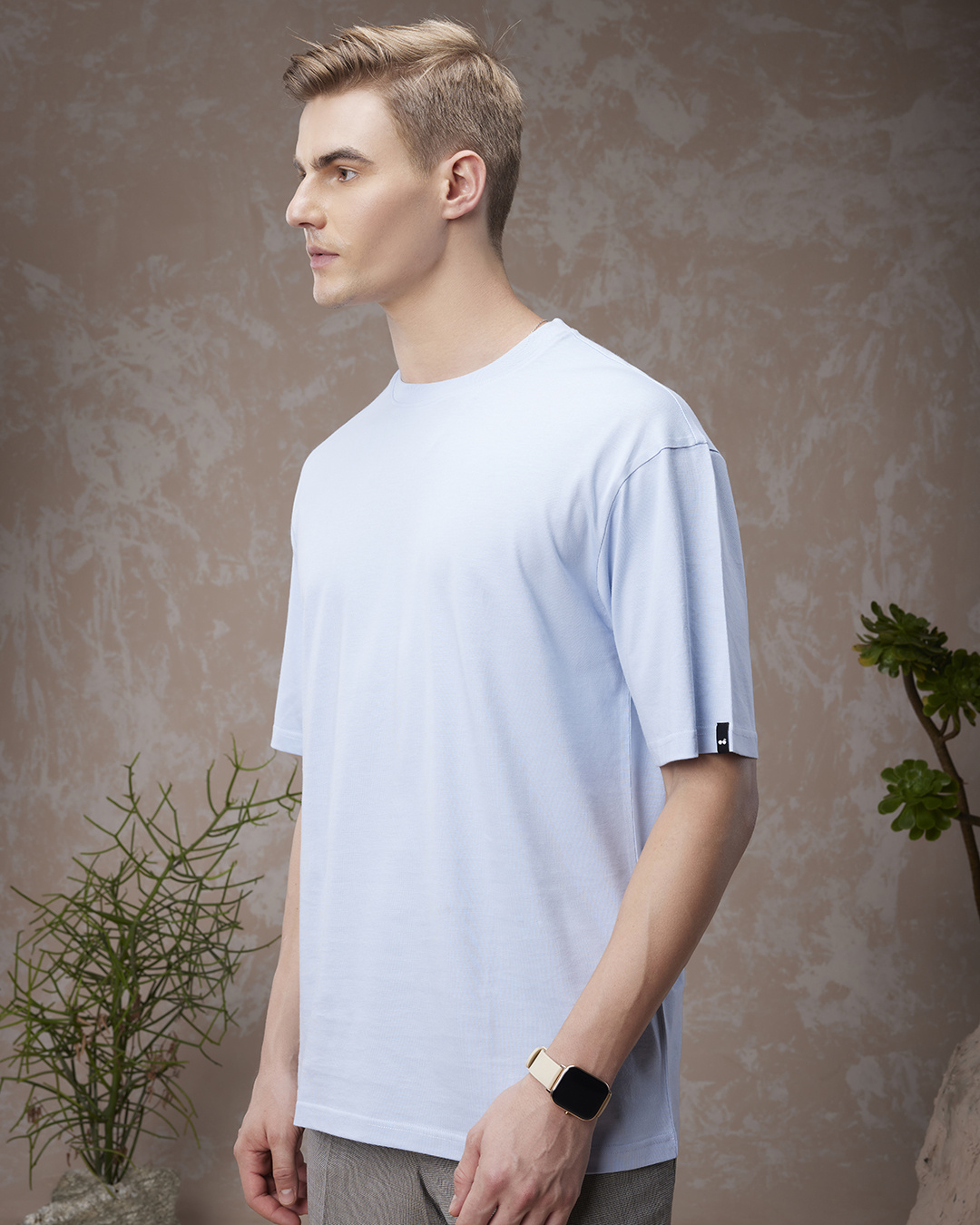 Shop Men's Blue Oversized T-shirt-Back