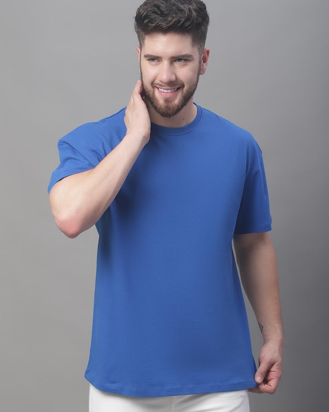 Buy Mens Blue Super Loose Fit T Shirt Online At Bewakoof 6529