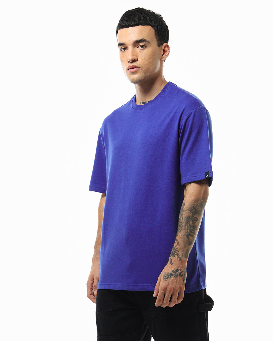 Shop Men's Blue Oversized T-shirt-Back