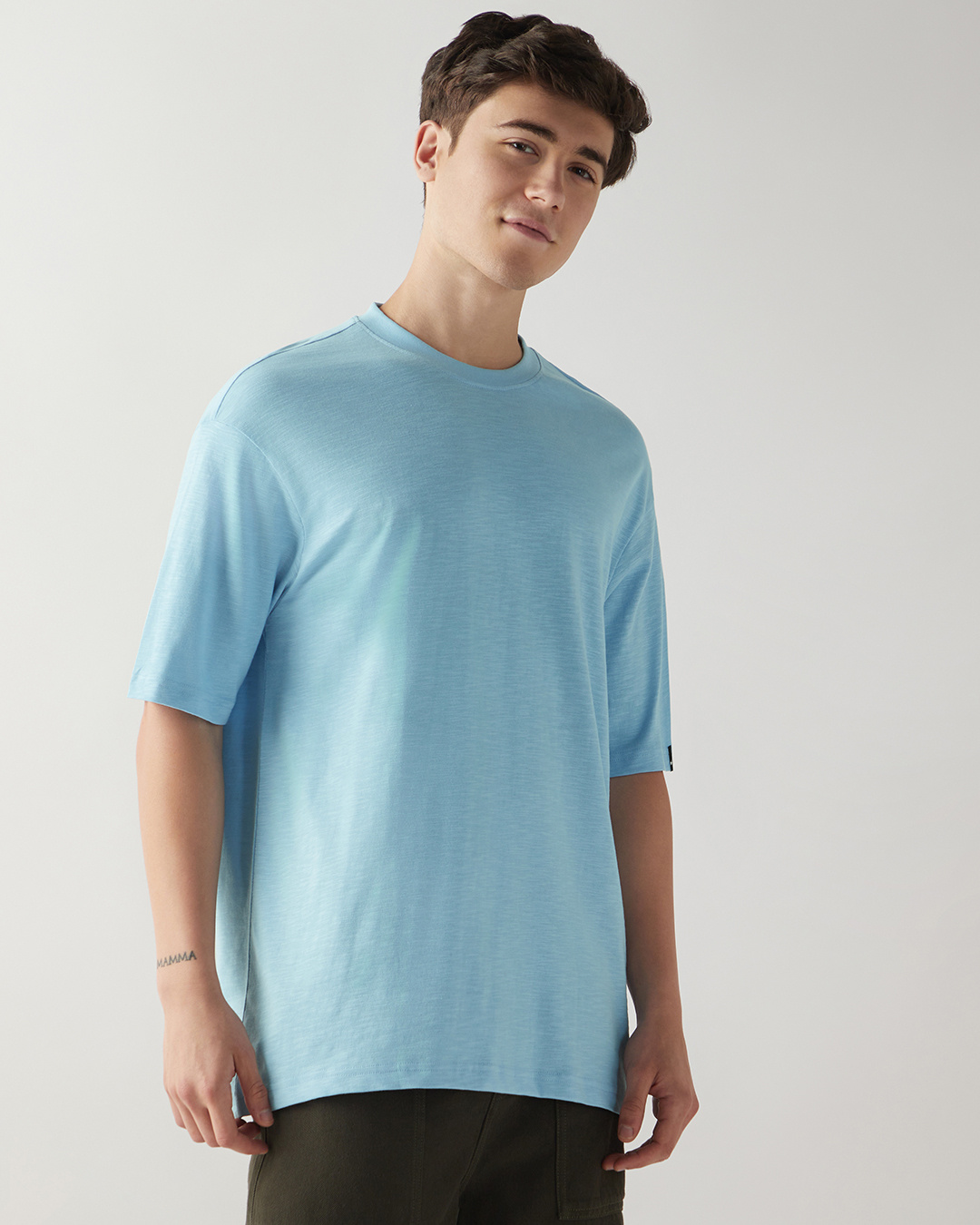 Shop Men's Blue Oversized T-shirt-Back