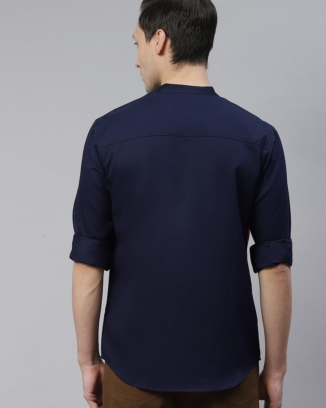Shop Men's Blue & Pink Color Block Shirt-Back