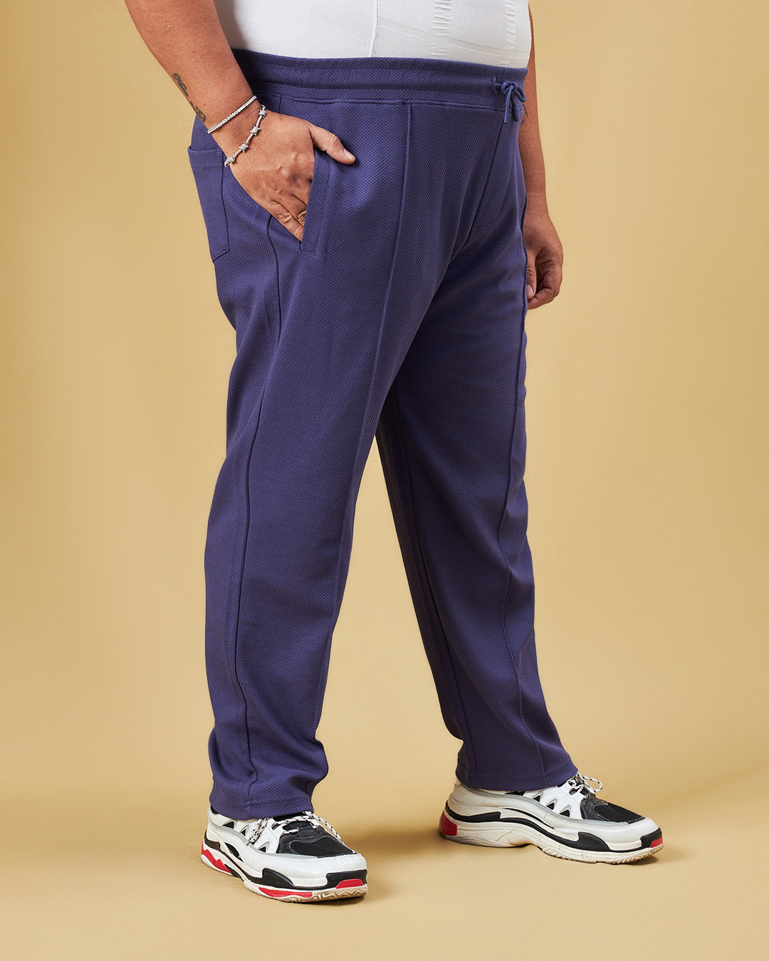 Shop Men's Blue Plus Size Track Pants-Back