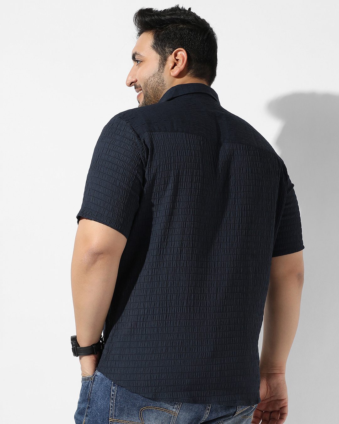 Shop Men's Blue Plus Size Shirt-Back
