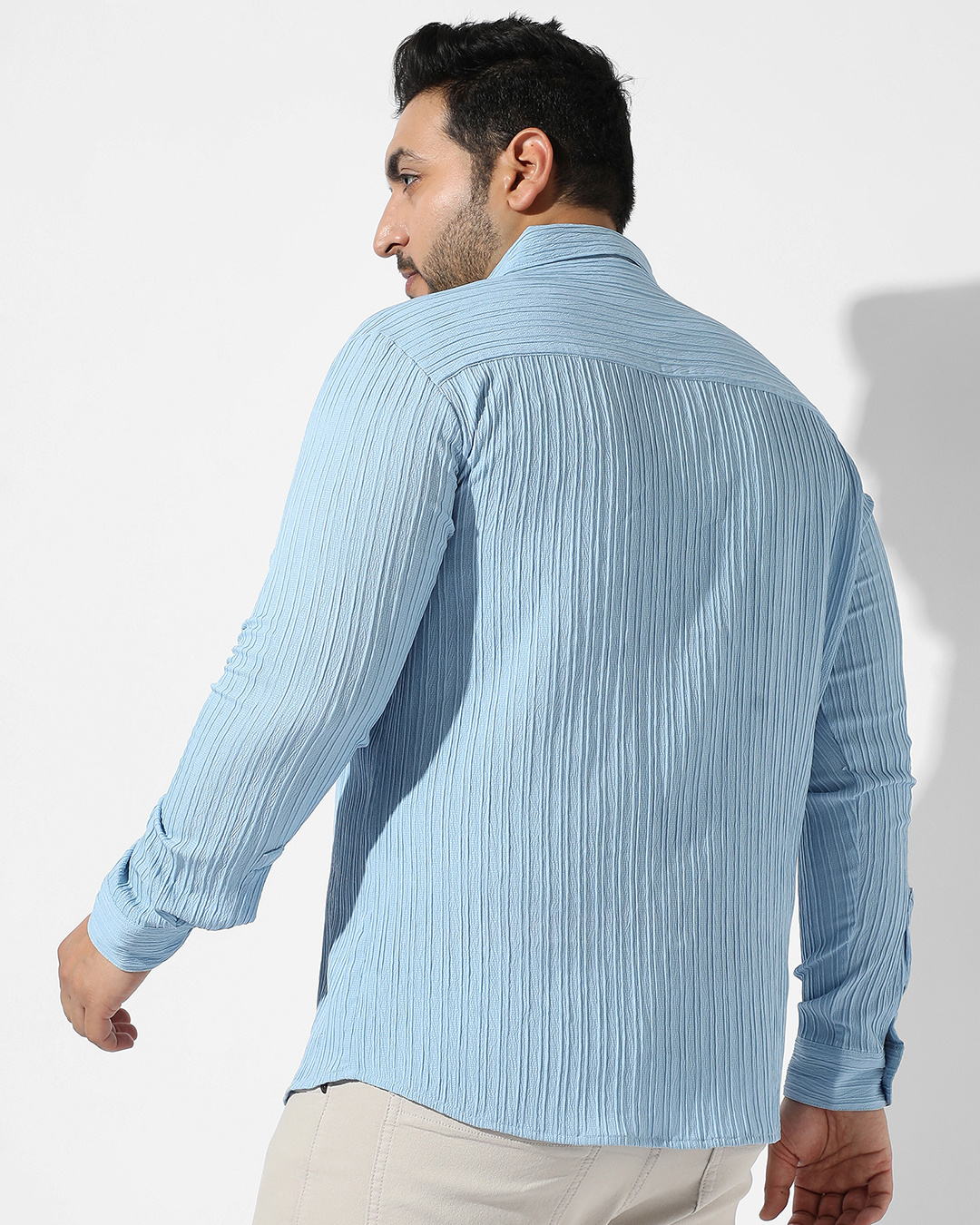 Shop Men's Blue Plus Size Shirt-Back