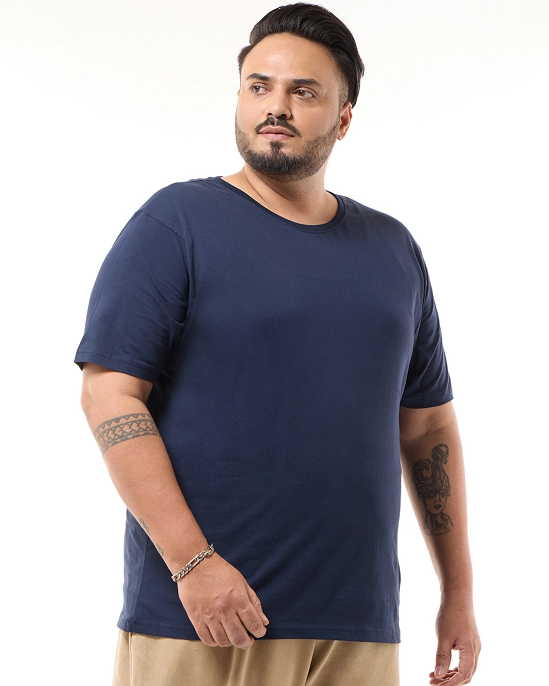 Shop Men's Blue Plus Size T-shirt-Back